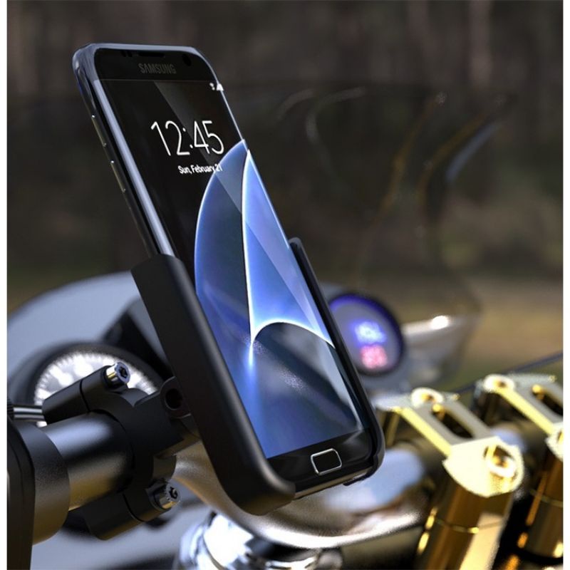 Phone Holder Sepeda Motor Jepit Stang Kaca Spion Maps Universal Handphone Smartphone HP mobile GPS Dudukan Kendaraan Braket