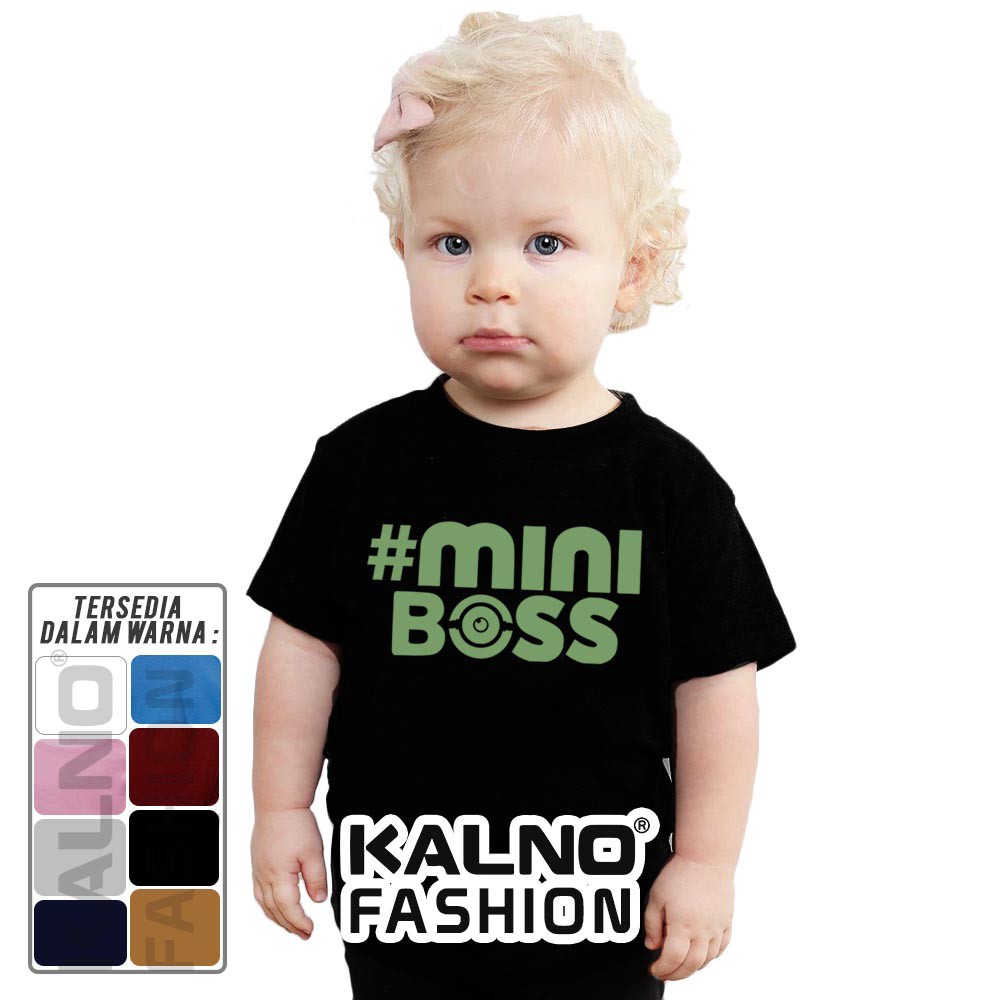 Baju Anak Print #Mini BOSS versi 1 707 - Ukuran S M L XL Bahan Katun polyester