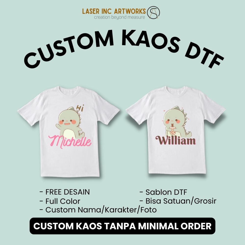 Sablon DTF/Print DTF Custom Kaos Sablon Satuan maupun Grosir