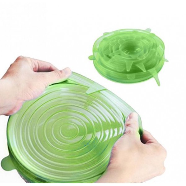 KUP - COD MURAH HOT SELLING - 6-PACK SILICONE BOWL STRETCH LIDS FRESH SEALING COVER KEEP AND HEALTHY KITCHEN TOOLS