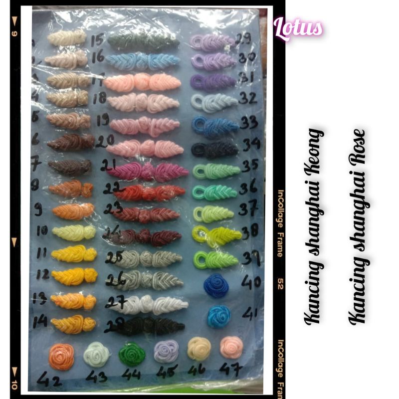 Kancing Shanghai / Shanghai / Kancing Cina Mode Keong dan Rose 1 Lusin