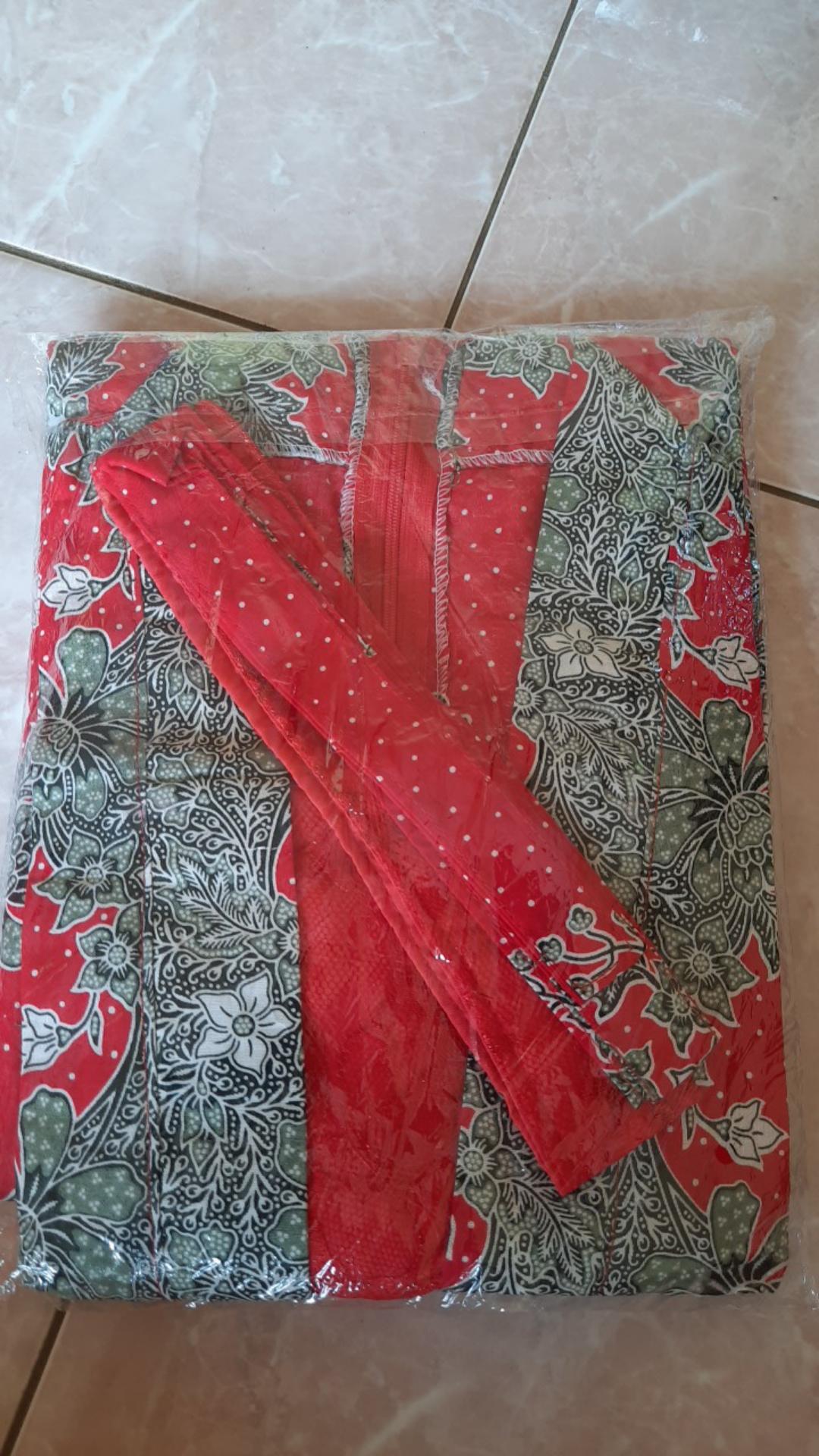 Sarimbit Dress Batik Keluarga Kd Melati Merah Seragam Batik Kantor Modern Batik Anak Kemeja Batik