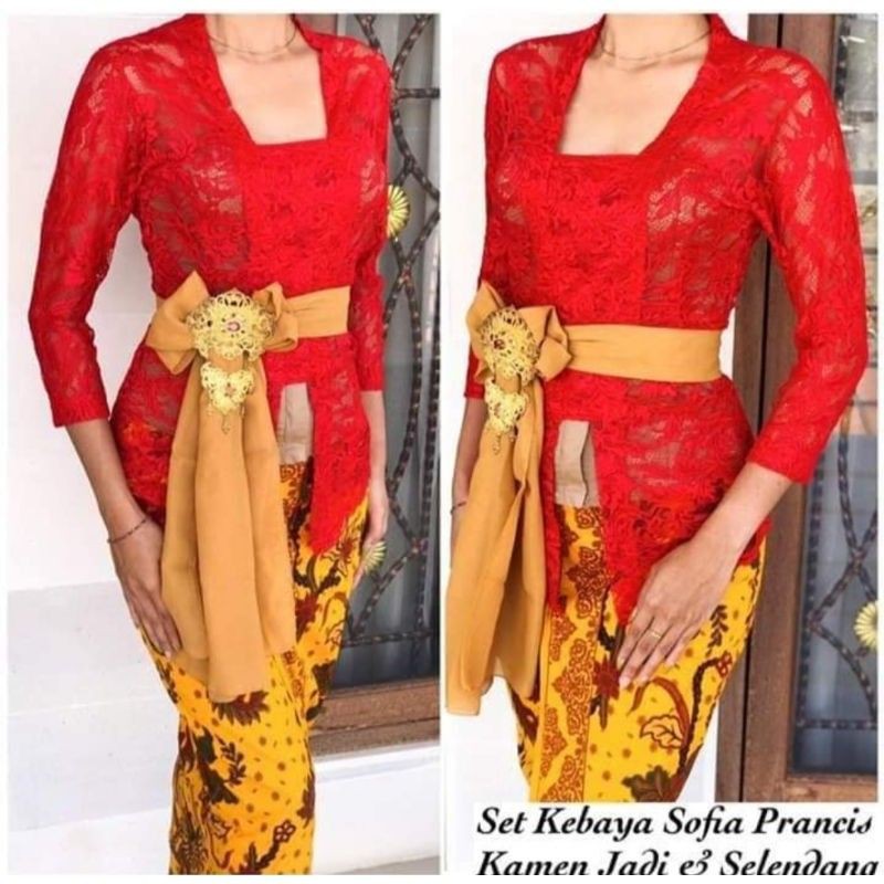 Set kebaya bali jadi sofia prancis setelan kebaya jadi Sofia strech