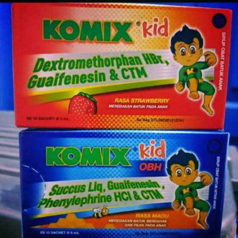 Jual Komix Kids Rasa Strawberry Madu Box Isi 10 Sachet 7ml Obat