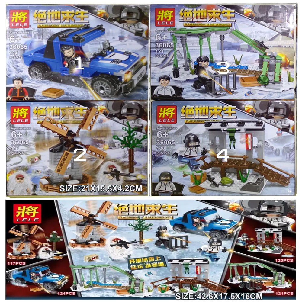 Brick Lego 36065 Mobil Tentara PUBG Set Isi 4 Box
