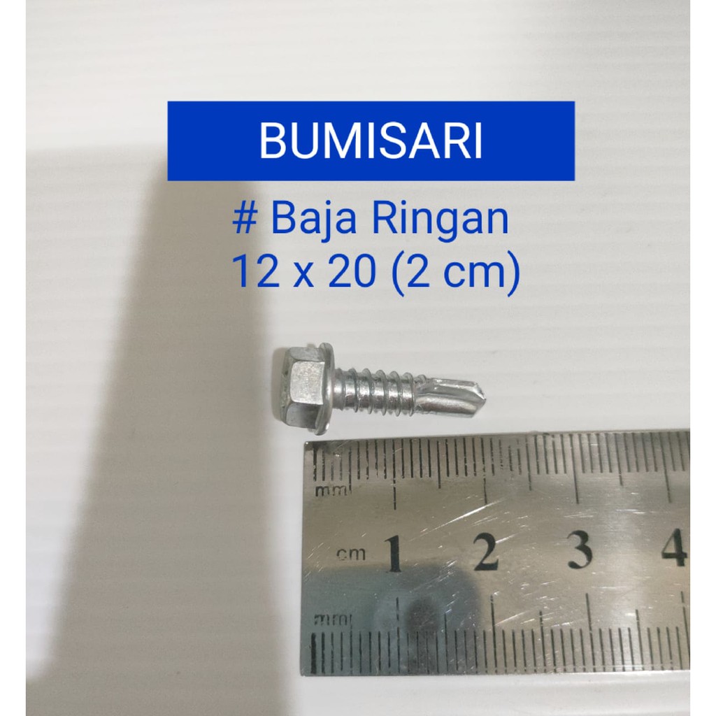 SKRUP BAJA RINGAN 12 x 20 ekonomis , Tajam dan kuat (1 pak = 100 pcs)