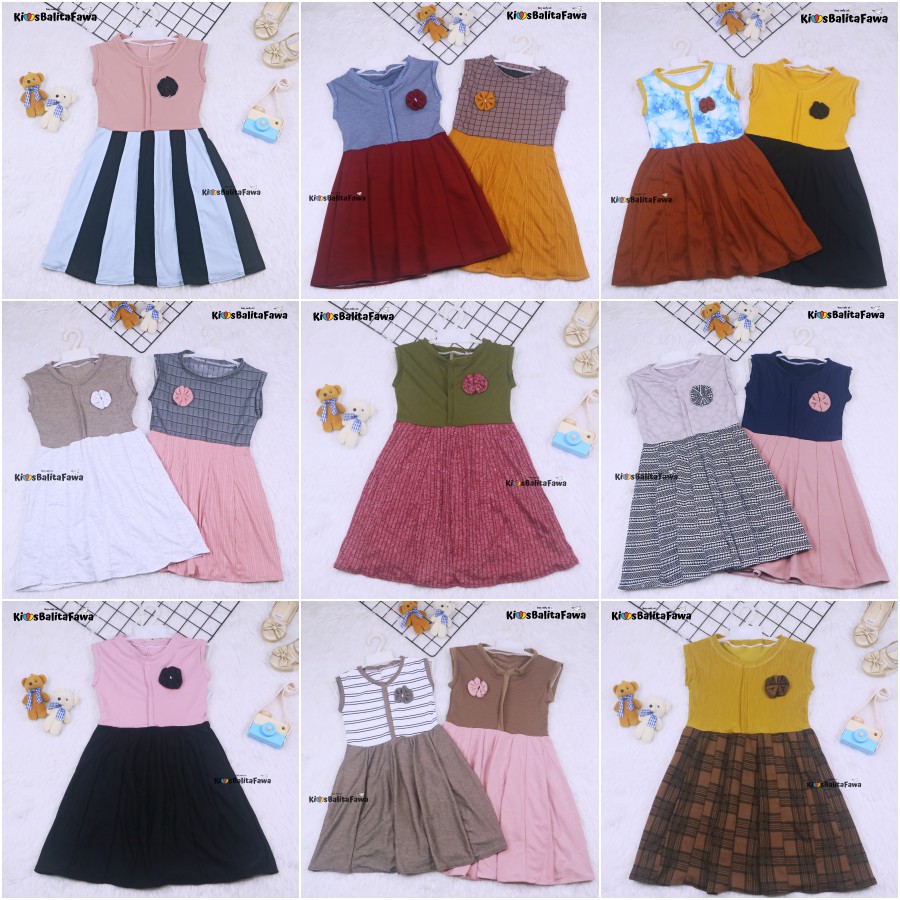 Dress Bilqis uk 5-6 Tahun / Dres Yukensi Murah Grosir Baju Anak Perempuan Harian Gaun Pesta Pakaian