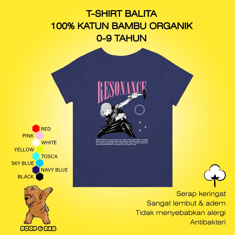 Kaos Anak Jujutsu Kaisen - T-Shirt Balita Premium - Tshirt Kugisaki Nobara - Bukan Kaos Uniqlo Kids