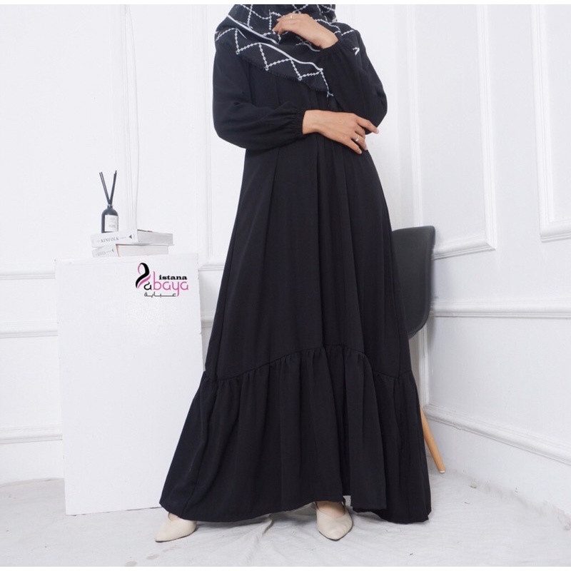 ABAYA POLOS UMBRELLA ABAYA SAUDI POLOS ABAYA MINIMALIS ABAYA REMPEL (Hitam Dan Warna)