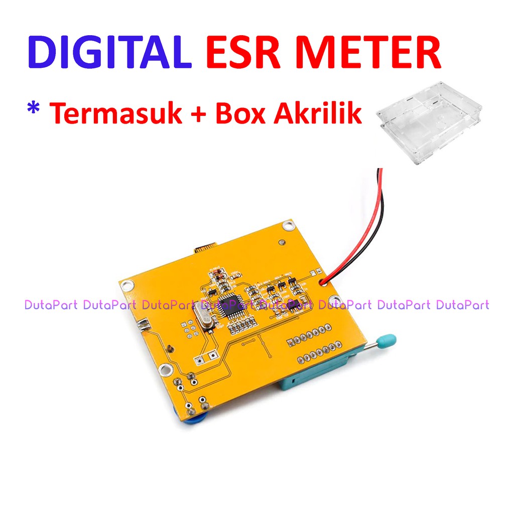 Digital ESR Meter LCR Tester Transistor Mosfet Termasuk Box Akrilik