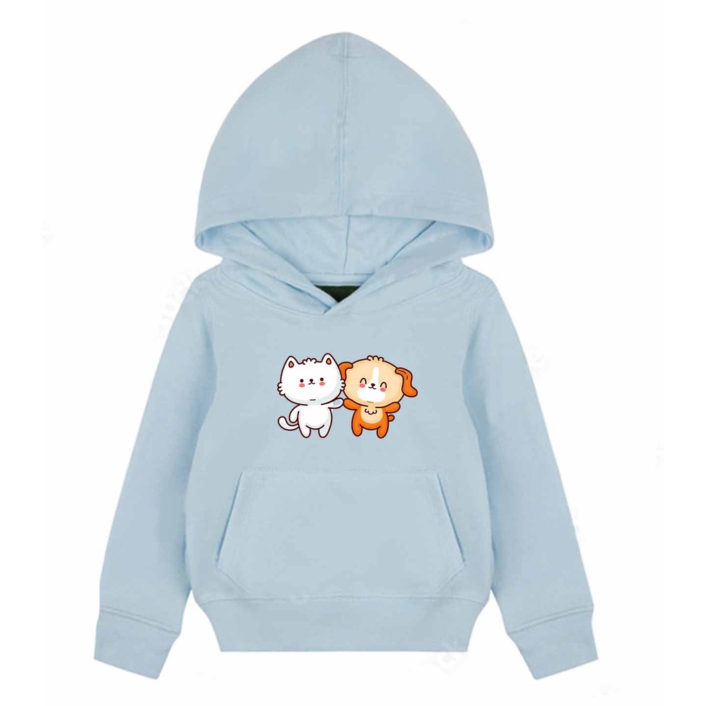 Hoodie Anak Neko to inu Sweater Pakaian Fleece M - XL