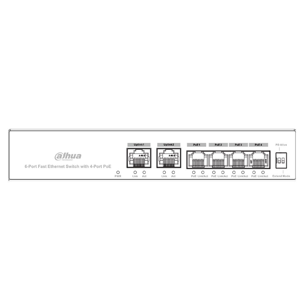 DAHUA PFS3006-4ET-36 6 Port Fast Ethernet Switch Port POE GARANSI RESMI 3 TAHUN