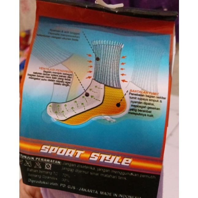 kaos kaki sport tebal badminton LA Sport sebetis