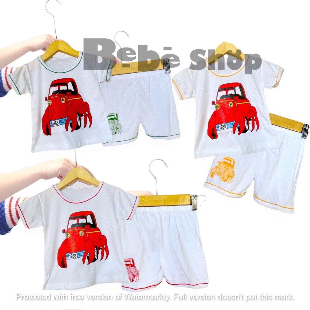 Setelan anak  laki-laki  karakter mobi bahan katun lembut usia 0 sampai 2 tahun/ setelan anak/baju anak murah/baju anaki terlaris