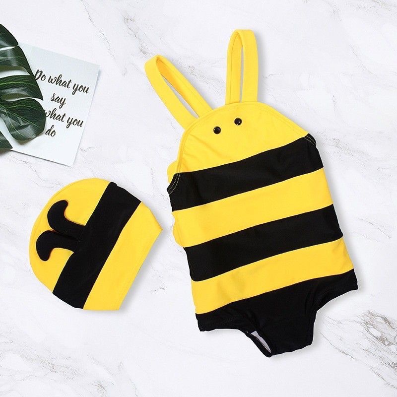 Bee Swimsuit With Hat | Baju Renang Anak Motif Lebah