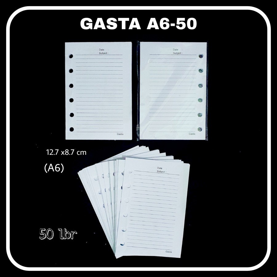 

SJS Loose Leaf Kertas A6-50 Lembar/Loose Leaf/Isi Binder