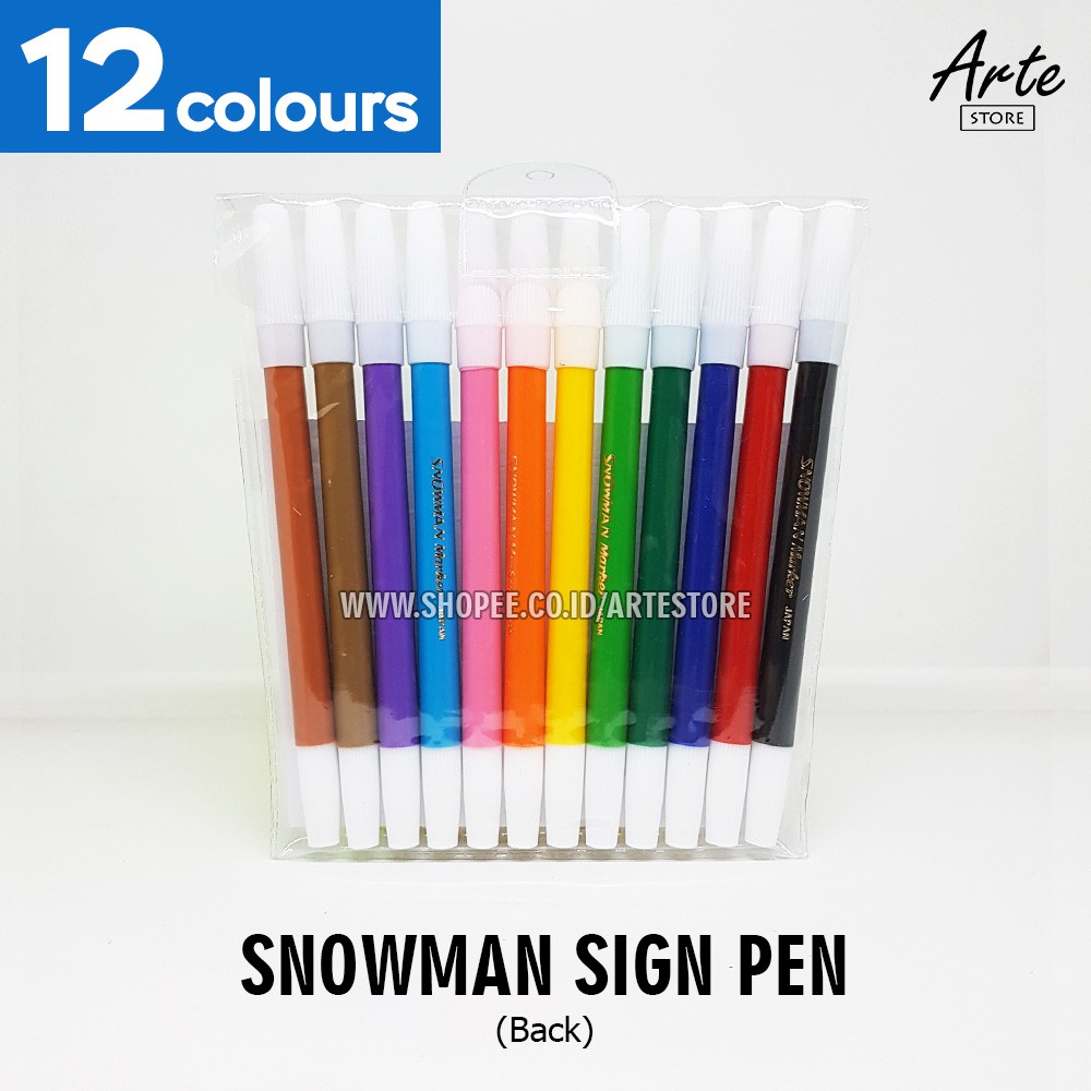 Spidol Kecil Snowman Sign Pen 12 - 24 Warna