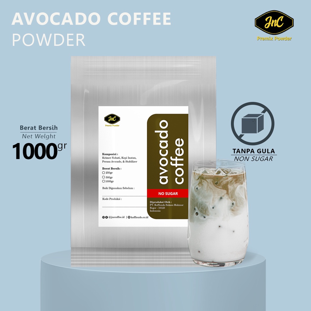 JnC Avocado Coffee Powder Tanpa Gula 1 KG I Bubuk minuman Avocado Coffee