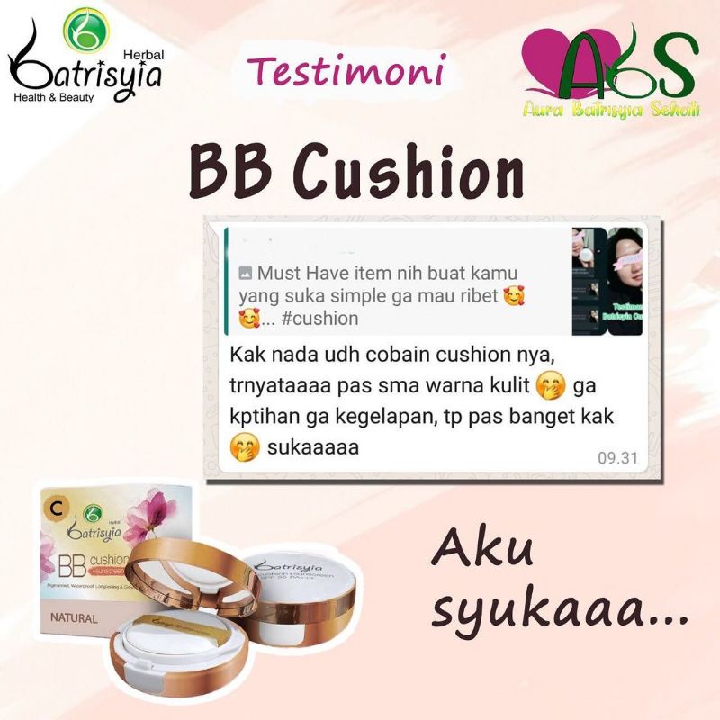 ( Bisa COD ) BB cushion + sunscreen batrisyia herbal SPF 35+