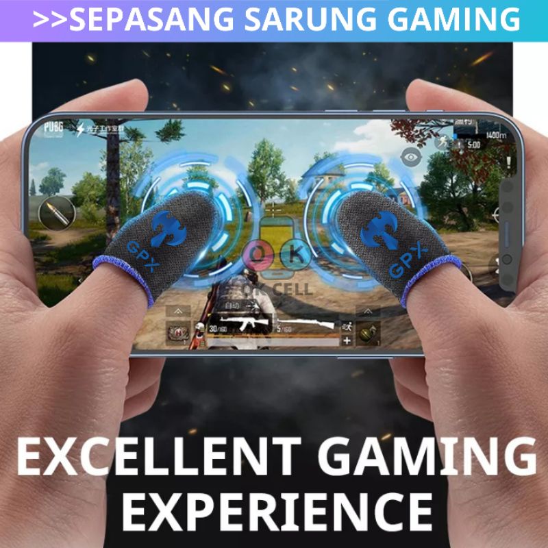 GPX e-sport Sarung Tangan Game Jari Jempol Anti Keringat Licin PUBG ML FF Premium