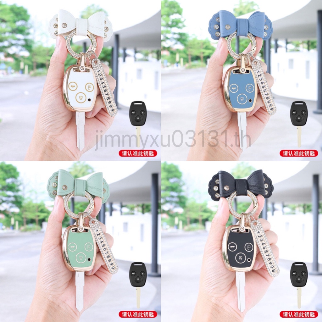 Casing Kunci remote Mobil 2 3 4 Tombol gold rim Untuk Honda JAZZ CITY Crvic ACCORD