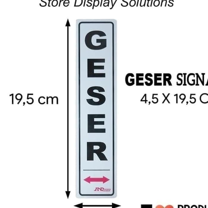 

SIGN LABEL STICKER SEMI PLAT GESER 19.5CM X 4.5CM