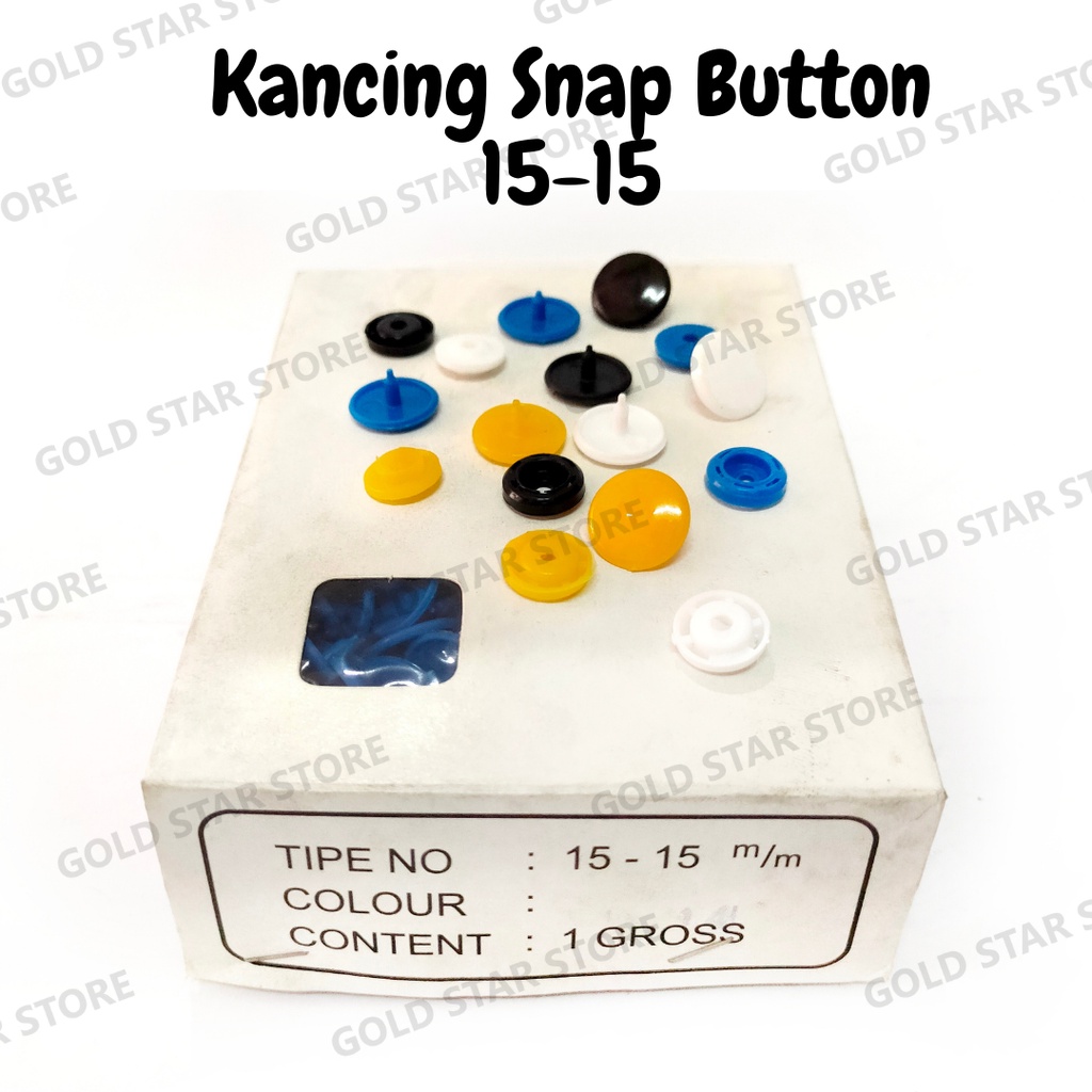 Kancing Snap Button 15mm Kancing Jaket Plastik Kancing Cetet Kancing Cetik Isi 1 Gross