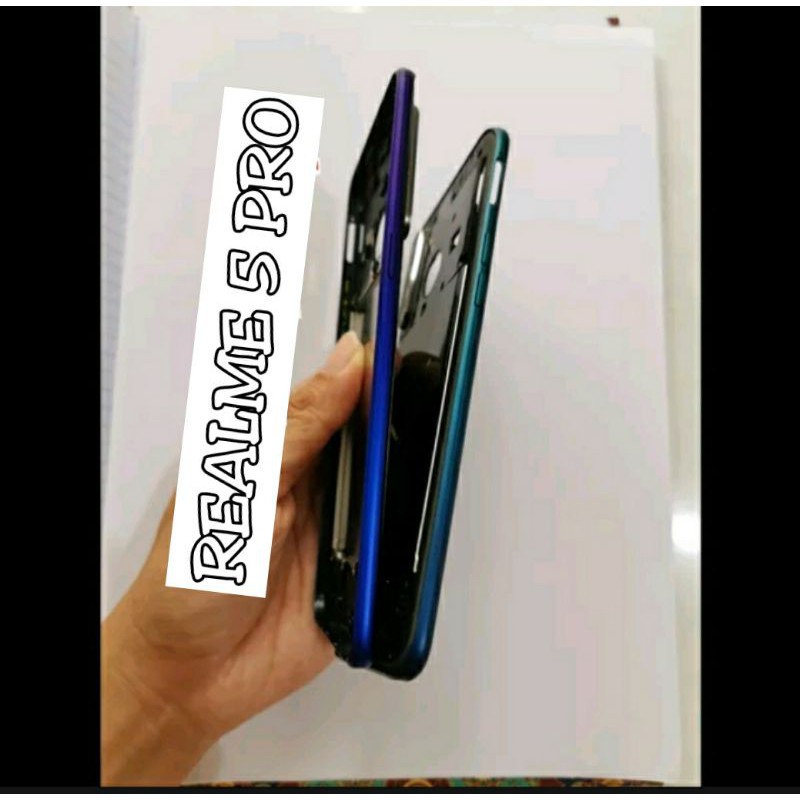 (BISA COD )Bazel Bezel Tutup Mesin Tulang Tengah Realme 5 Pro Original