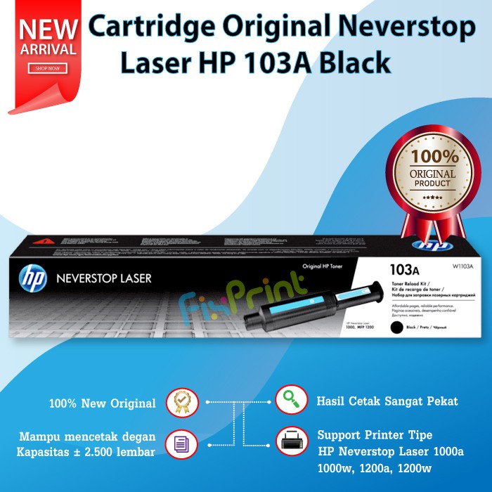 ORIGINAL TONER CARTRIDGE HP 103A W1103A RELOAD KIT LASER PRINTER NEVERSTOP 1000a 1000w 1200a 1200w