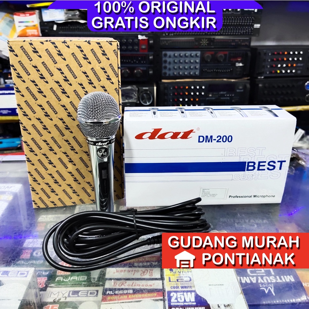MIC MICROPHONE KABEL DAT DM200 DAT DM 200 ORIGINAL