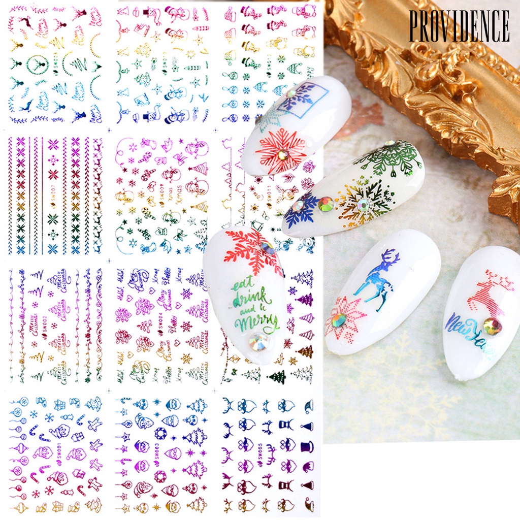 Providence Nail Sticker Christmas Patterns DIY Ultra Thin New Year Nail Art Design Winter Sliders for Female