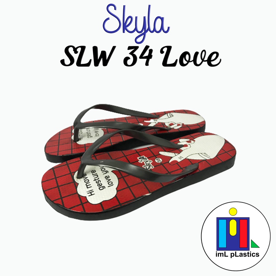 Sandal Japit Skyla Love bahan PCV bukan spon