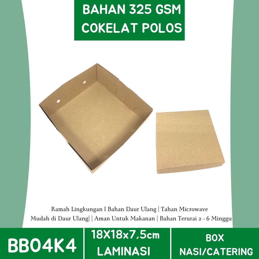 Box Nasi Kotak Dus 18x18 Dus Nasi Kotak (BB4K4-Laminasi)