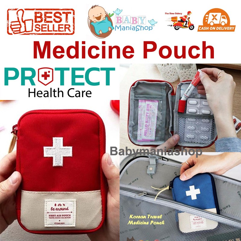 Medicine Pouch P3K Tas Obat Mini Travel Medicine Pouch Tempat Kotak Obat Organizer First Aid Koper Korean