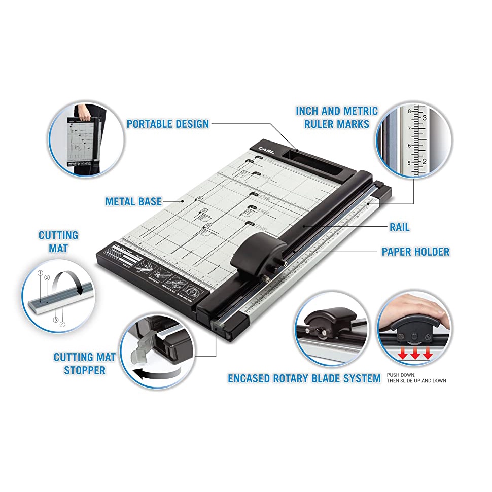 

Carl disk cutter rotary paper trimmer pemotong kertas DC 200N