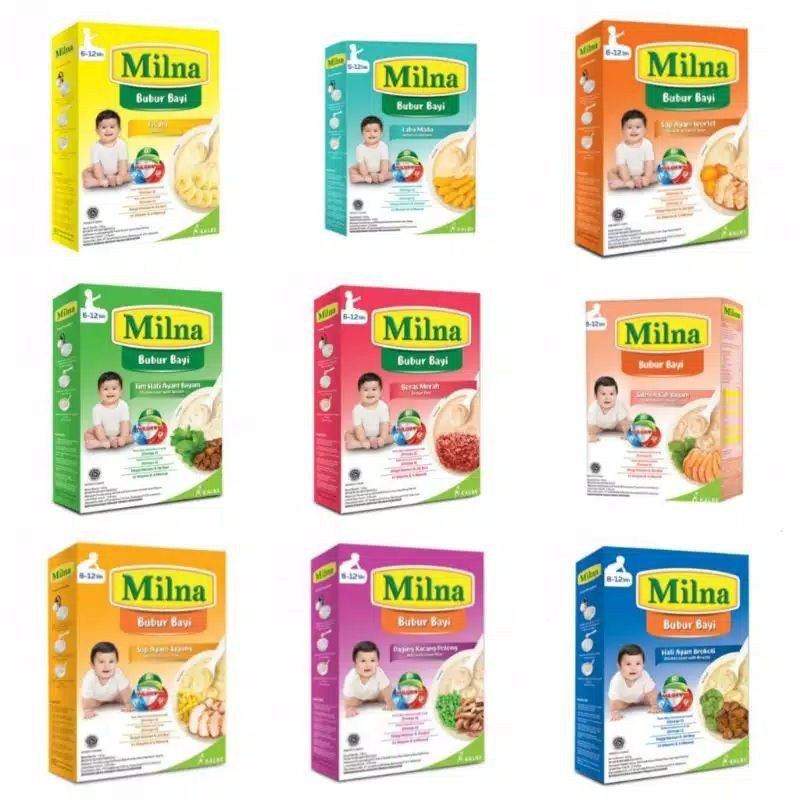 RB22 Milna Bubur Bayi All Varian Aneka Rasa 120 Gr 6-12 Bulan 8-12 Bulan / MPASI Bayi Bubur Bayi 1
