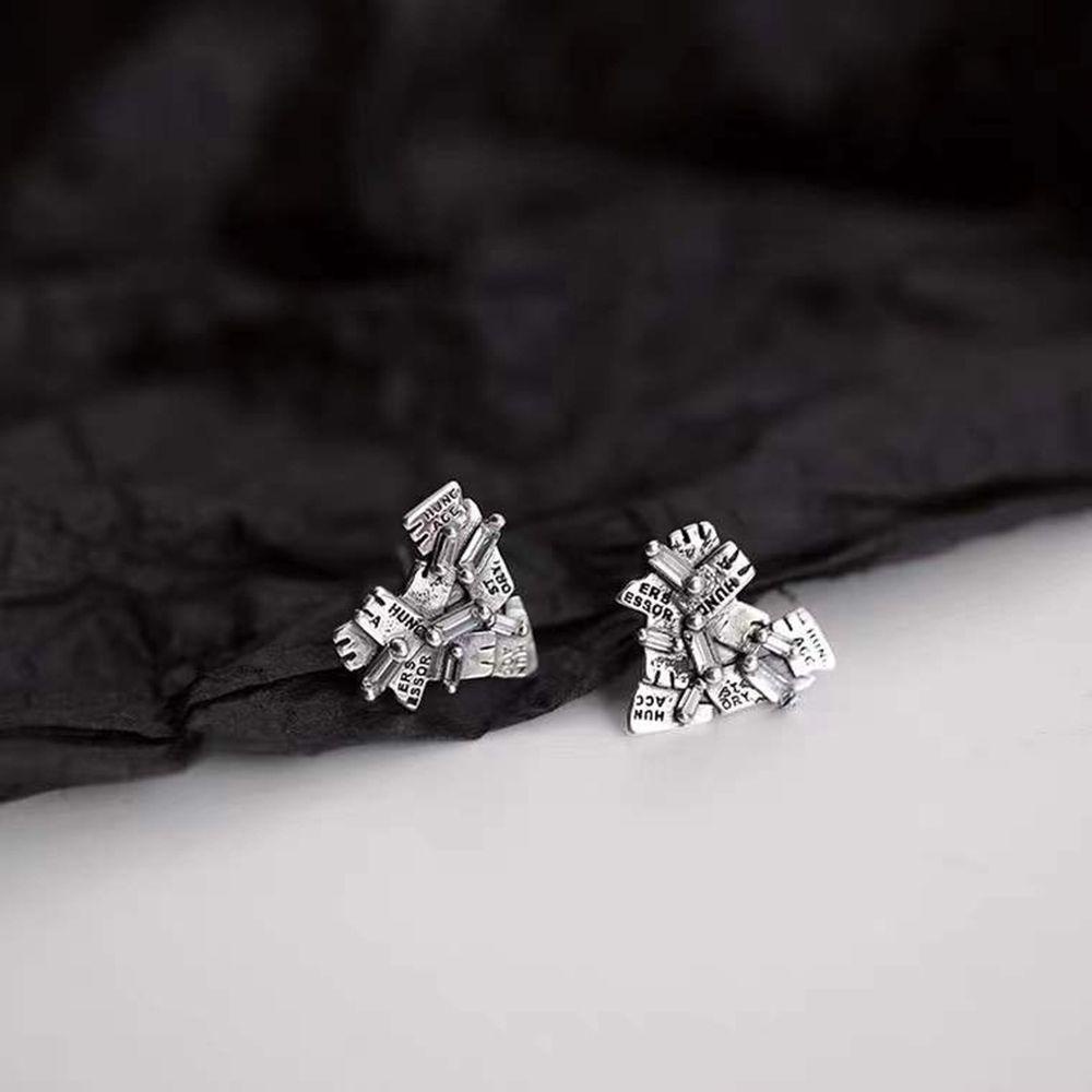 Mxbeauty Anting Love Hati Trendy Kreatif Wanita Unik Alloy Patah Anting Gaya Korea