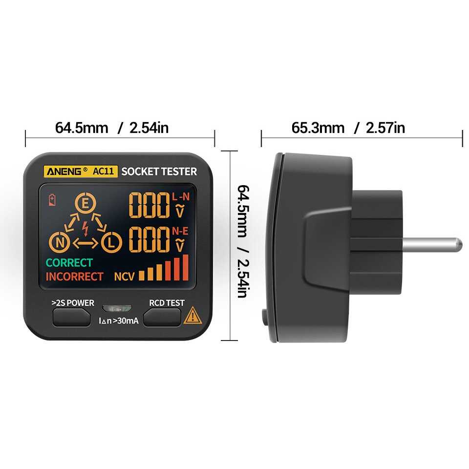 Multitester ANENG Stop Kontak Voltage Tester Grounding Polarity Phase Check - AC11