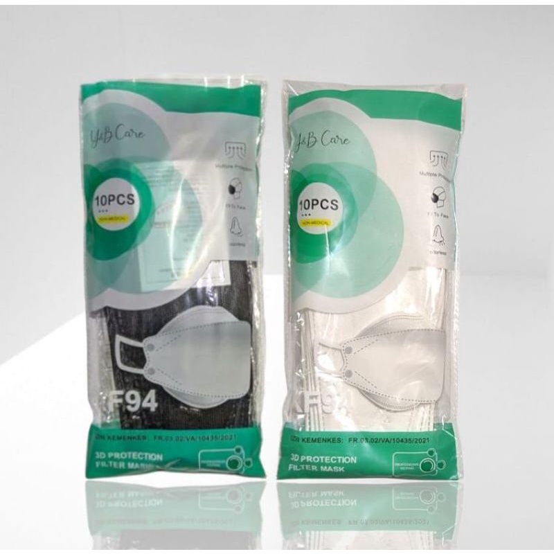 MASKER KF94 Y&B CARE ISI 10 PCS  PUTIH DAN HITAM