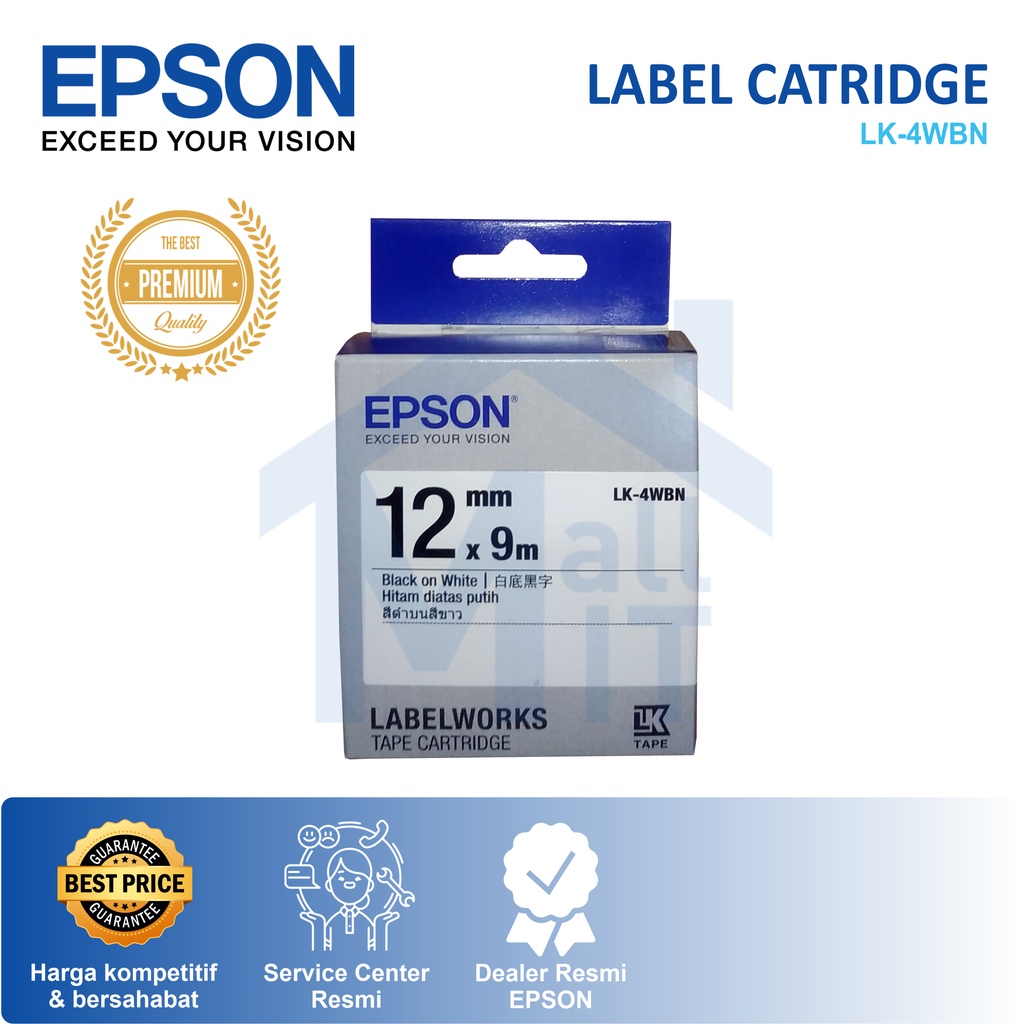 EPSON LABEL 12mm LABELWORKS TAPE CATRIDGE  LW300 LK4