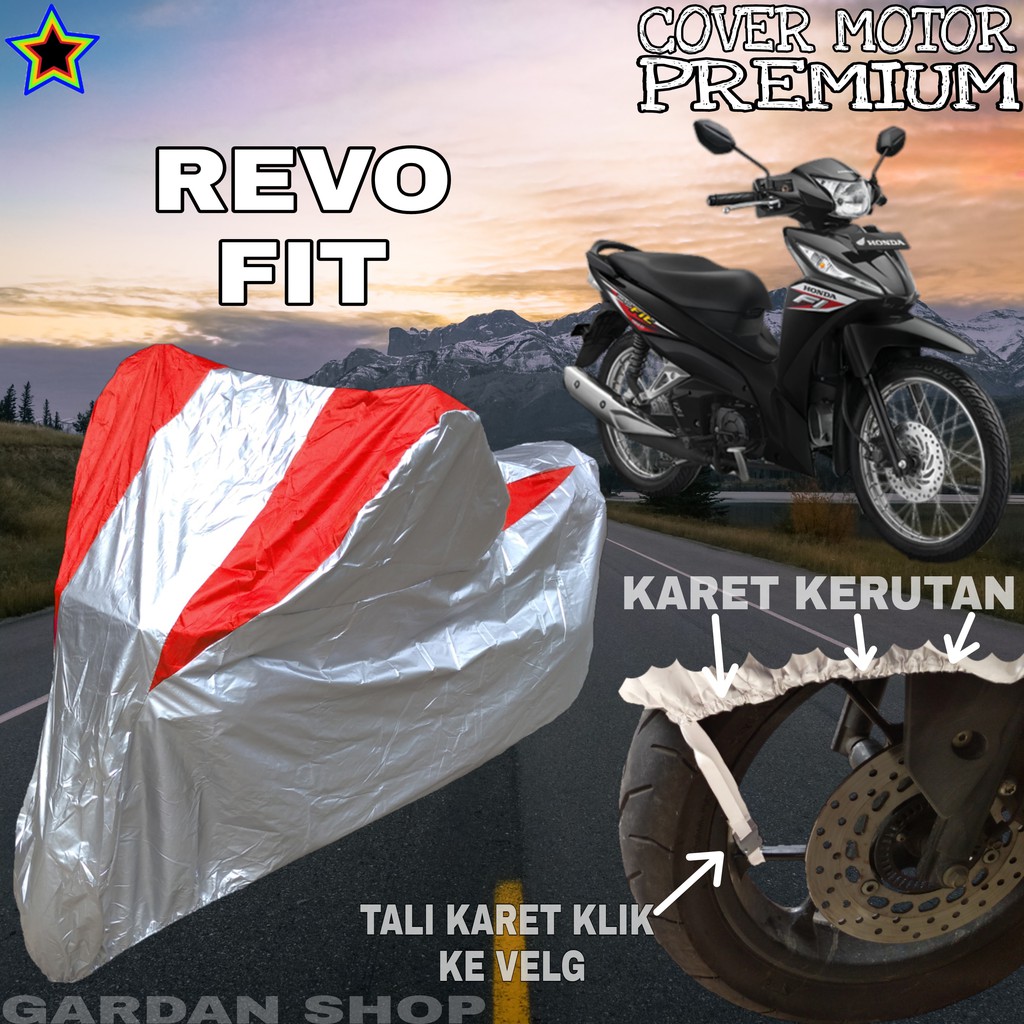 Sarung Motor REVO FIT Silver MERAH Body Cover Penutup Motor Revo Fit PREMIUM