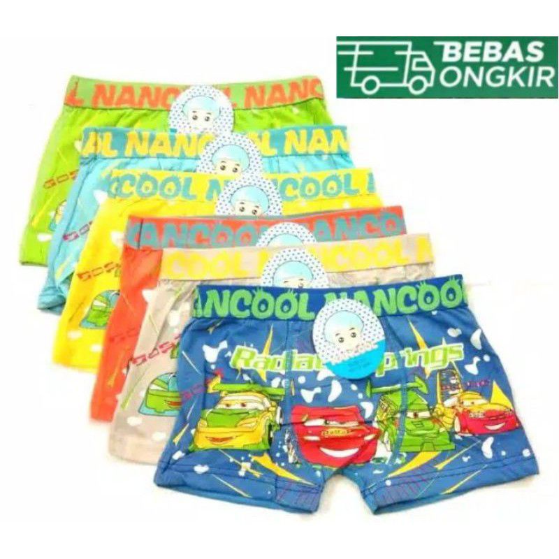 Celana Dalam boxer anak Laki-laki Karakter HAPPY BABY - HAPPY BOY - M-L-XL harga per 6 pcs