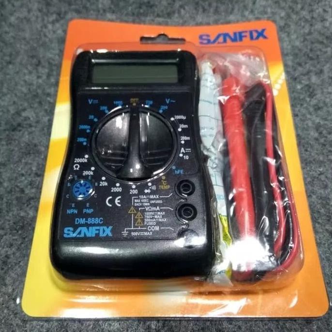 New Digital Multitester/Multimeter + Termometer Sanfix Dm 888C Original Juara