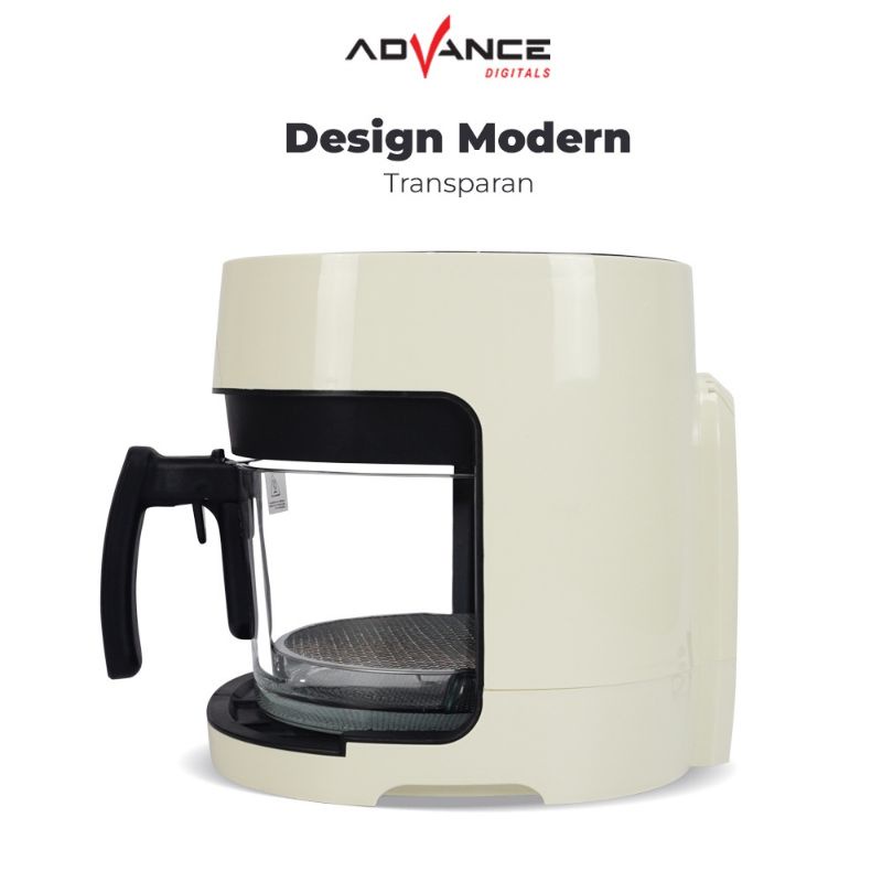 Advance Digital Air Fryer ADF-38DW Transparan Glass 800 Watt Garansi 1 Tahun