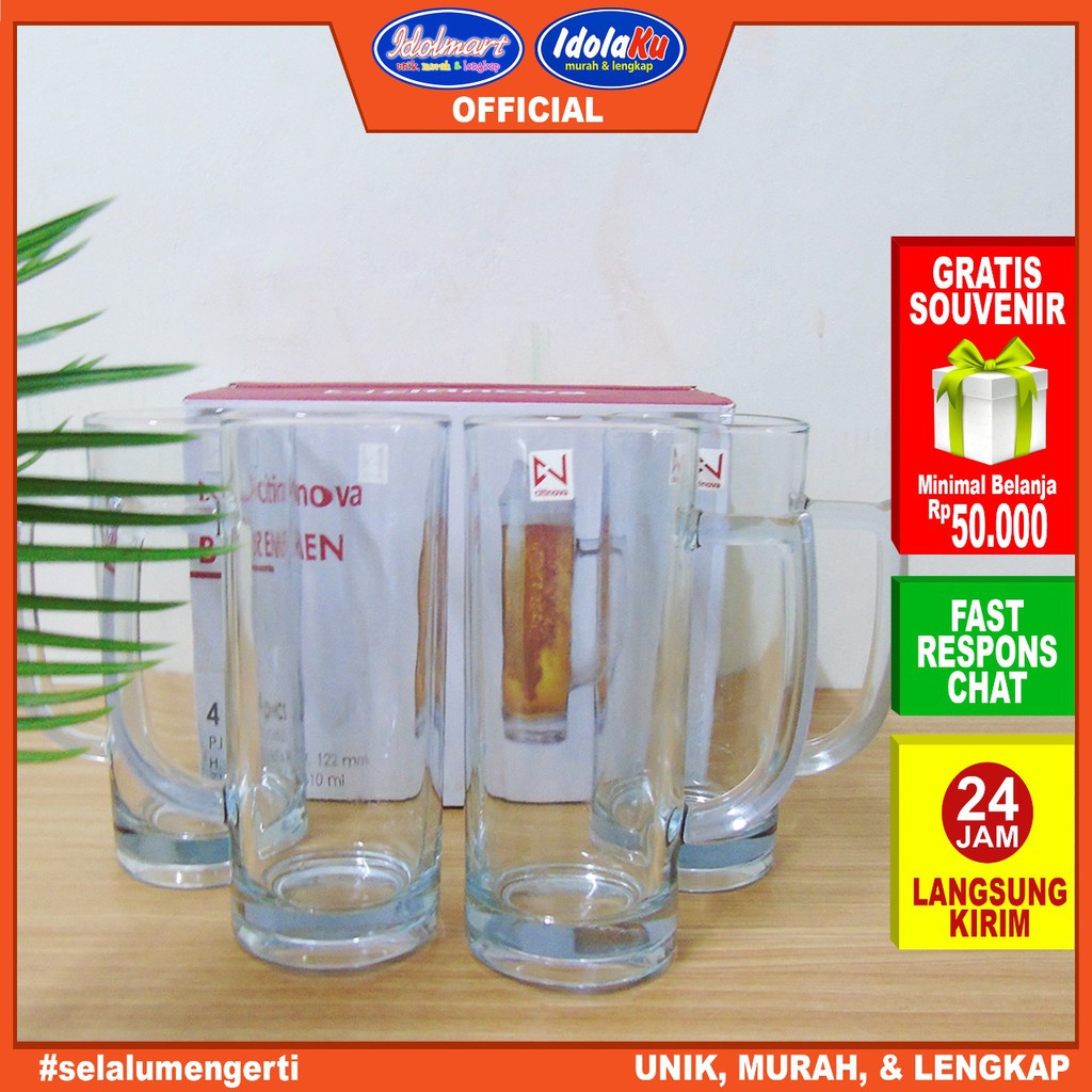 IDOLAKU Citinova Gelas Bremen isi 4PCS /  Gelas set isi 4/ gelas kado/ gelas kaca