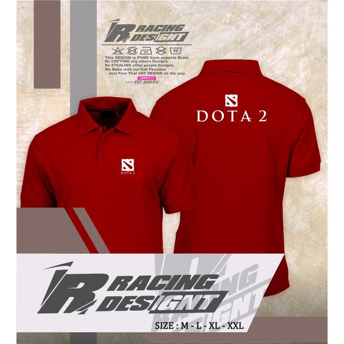 ( HOT ITEM )  Poloshirt / Kaos Polo Dota 2 Terbaru Kualitas Distro  -IR -Mawar