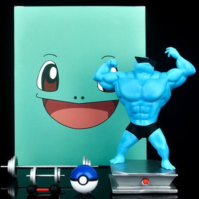 【Ready Stock】6 models Pokemon Muscle Pikachu  Squirtle  Charmander Bulbasaur  Action Figure Model Toys