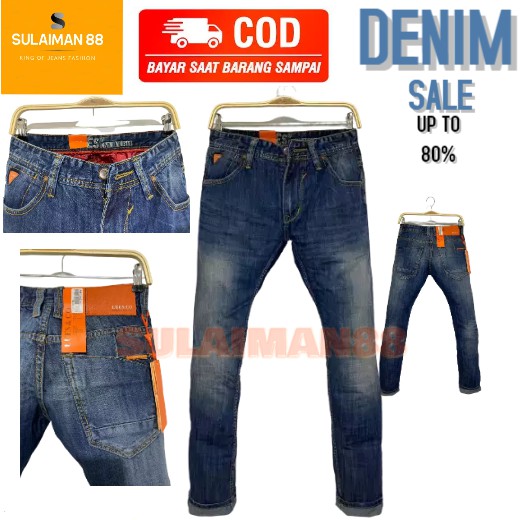 CELANA JEANS / CELANA JEANS PANJANG / CELANA JEANS PRIA / CELANA JEANS LUES / LABEL ORANGE SAKU M