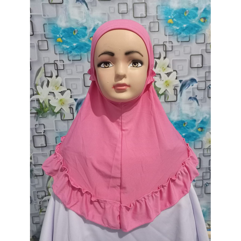 jilbab / anak / bayi / hijab /allsize 0-3 tahun/ CARLA-PINK ROSE