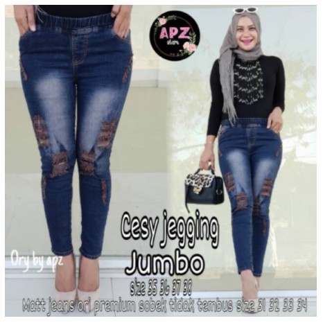 CESY ripped jeans jumbo sobek tidak tembus lapis puring bahan melar, ripped jins Rekomendasi [PDRO]